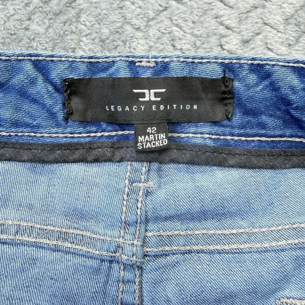 Jordan Craig Jeans Mens 42 Blue‎ Distressed Frayed Martin Stacked JTP1150